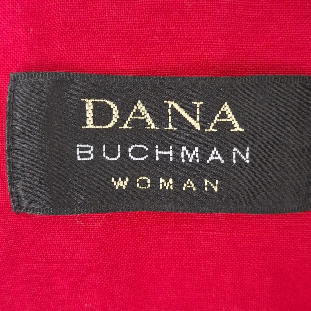 Dana Buchman Red Linen Blend Preppy Button Down Lightweight Jacket Plus Size 16 - Picture 6 of 7